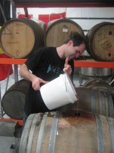 honey into the barrel