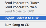 Export Podcast to Disk...