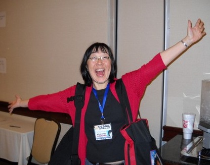Debbie at BGG.con 2009 -photo by PurplePawn
