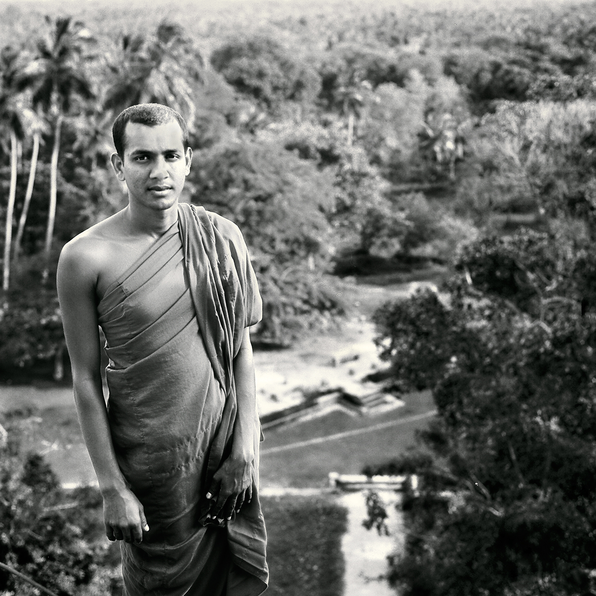 Monk_Sri Lanka_BW Hasselblad 500C camera and Hasselblad 180mm f4 Sonnar lens with Kodak Ektacolor Gold 160 film