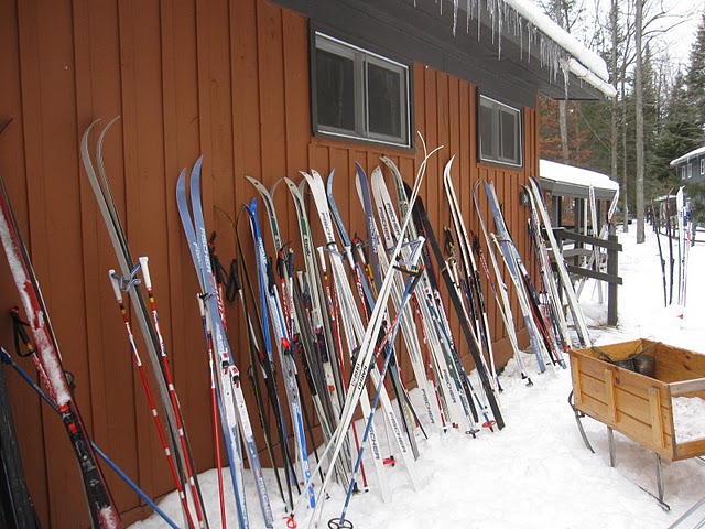 Outside the ski shack