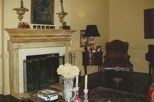 Smith living room fireplace after