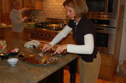 Mother and I preparing Christmas dinner - 2008