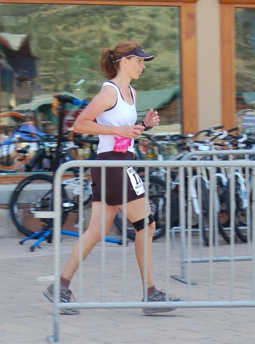 Supermodel finishing Mid Mountain Marathon