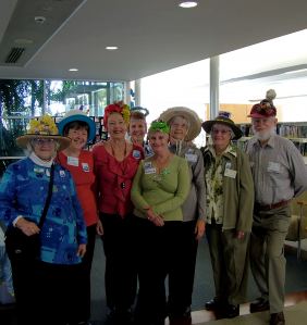 Friends enjoying the madhatters party