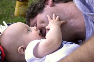 Dad and ian at rocky reach kiss