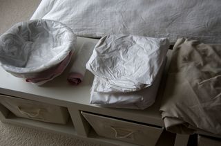 Homebirth set up sheets and bowl