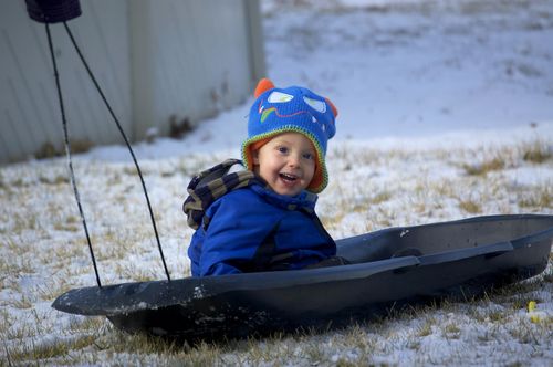 Ian sledding